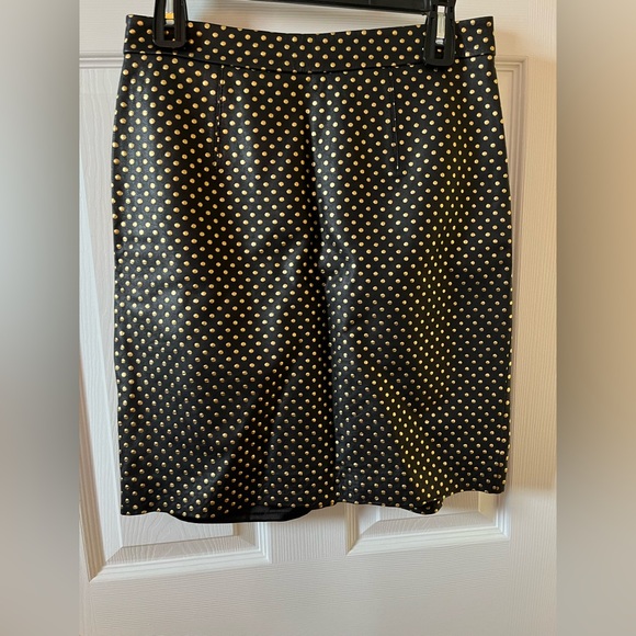 Milly Dresses & Skirts - Leather Milly Black and Gold Dot Pencil Skirt